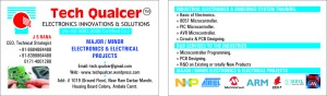 visiting Card of Tech Qualcer Regarding Major Minor Projects.